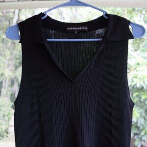 <👽 3/20$>CONCEPTS Ribbed Sweater-Knit Crop Top black size M